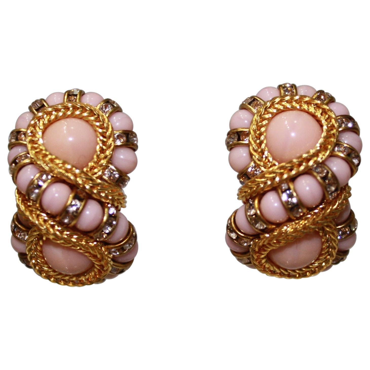 Francoise Montague Blush Clip Earrings