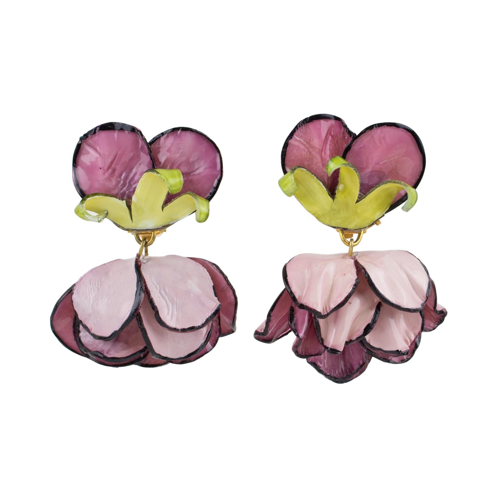 Francoise Montague MultiColor Cube Clip Earrings For Sale at 1stDibs
