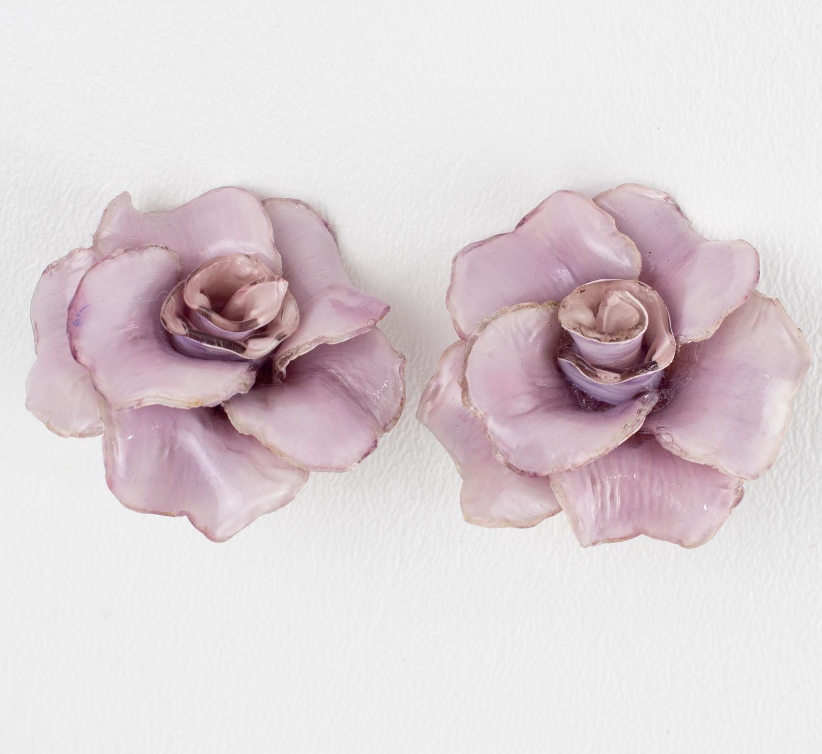 De las mujeres Francoise Montague by Cilea Paris Pendientes de clip Resina Rosa púrpura en venta