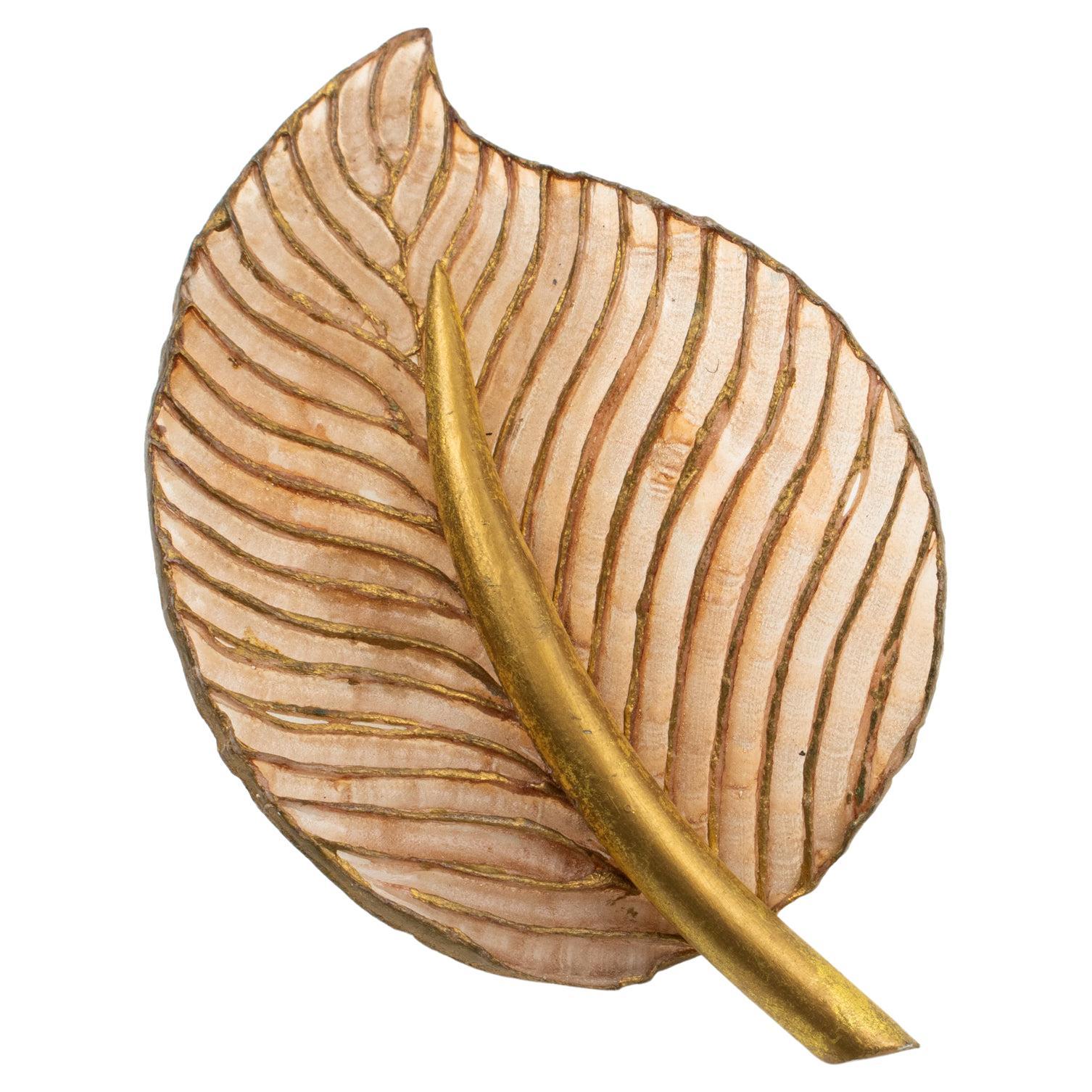 Francoise Montague by Cilea Resin Pin Brooch Golden Brown Leaf For Sale