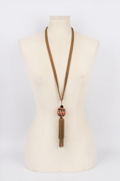 Françoise Montague Chain Necklace with Pompom Pendant, 1960s