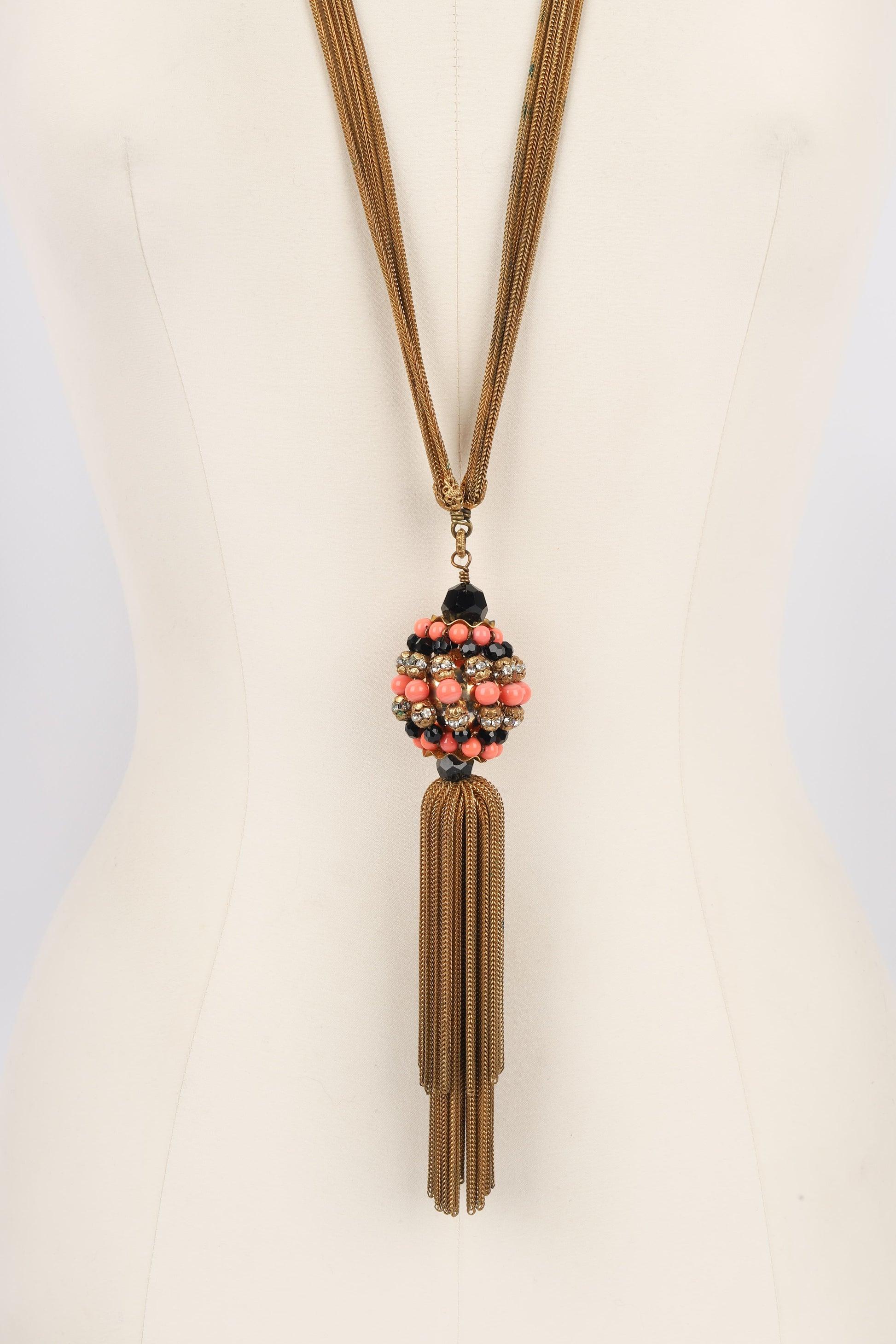 Françoise Montague Collar de cadena con colgante de pompón, años 60 en Bueno estado para la venta en SAINT-OUEN-SUR-SEINE, FR