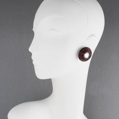 Francoise Montague Clip-Ohrringe aus braunem Harz mit Strassstein