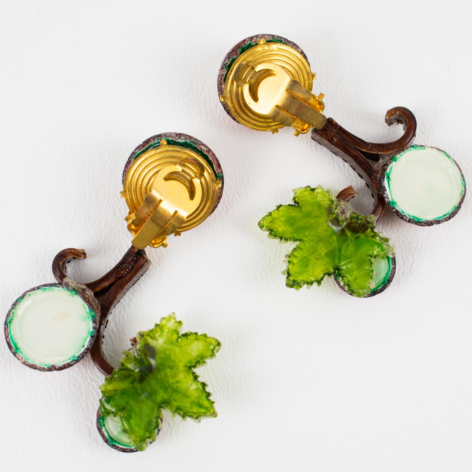 Francoise Montague Earrings Japanese Floral Inspiration In Excellent Condition For Sale In Atlanta, GA