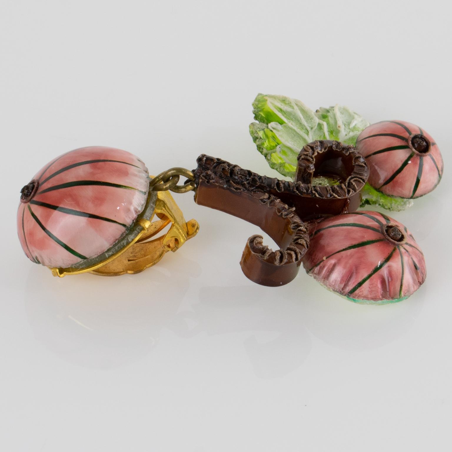 Women's or Men's Francoise Montague Earrings Japanese Floral Inspiration For Sale