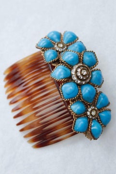 Françoise Montague Comb in Bakelite and Glass Paste