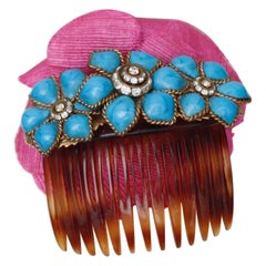 Françoise Montague Comb in Bakelite and Glass Paste