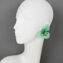 Francoise Montague Earrings Giant Turquoise Flowers