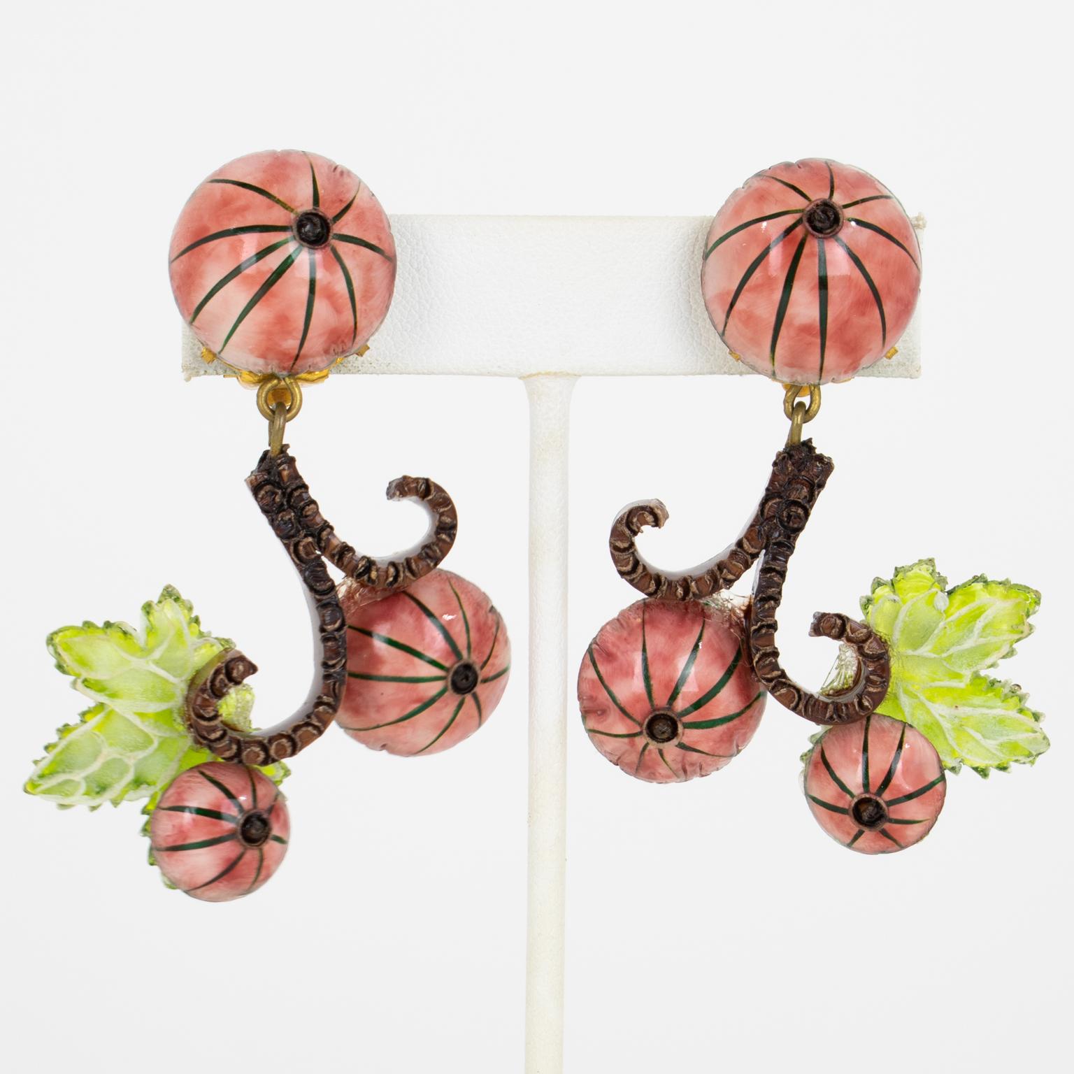 Francoise Montague Earrings Japanese Floral Inspiration For Sale 1