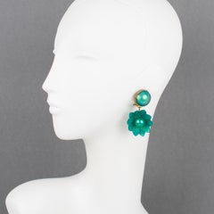 Francoise Montague Earrings Turquoise Green Flowers