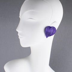 Francoise Montague Boucles d'oreilles à clip en résine bleue et violette