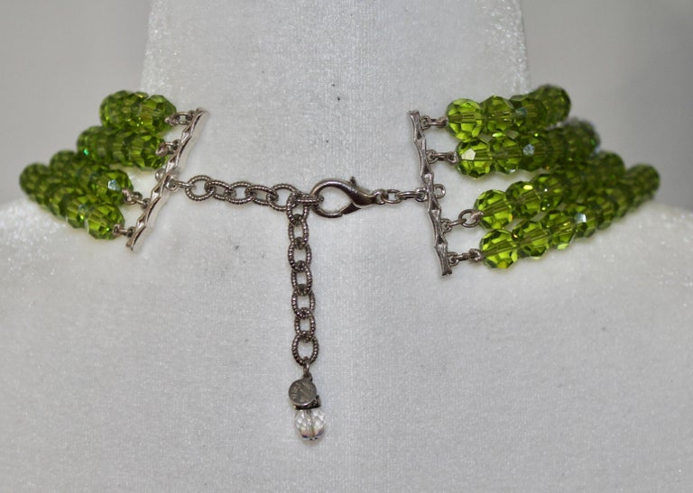 Women's Francoise Montague Four Row Green Glass Necklace For Sale