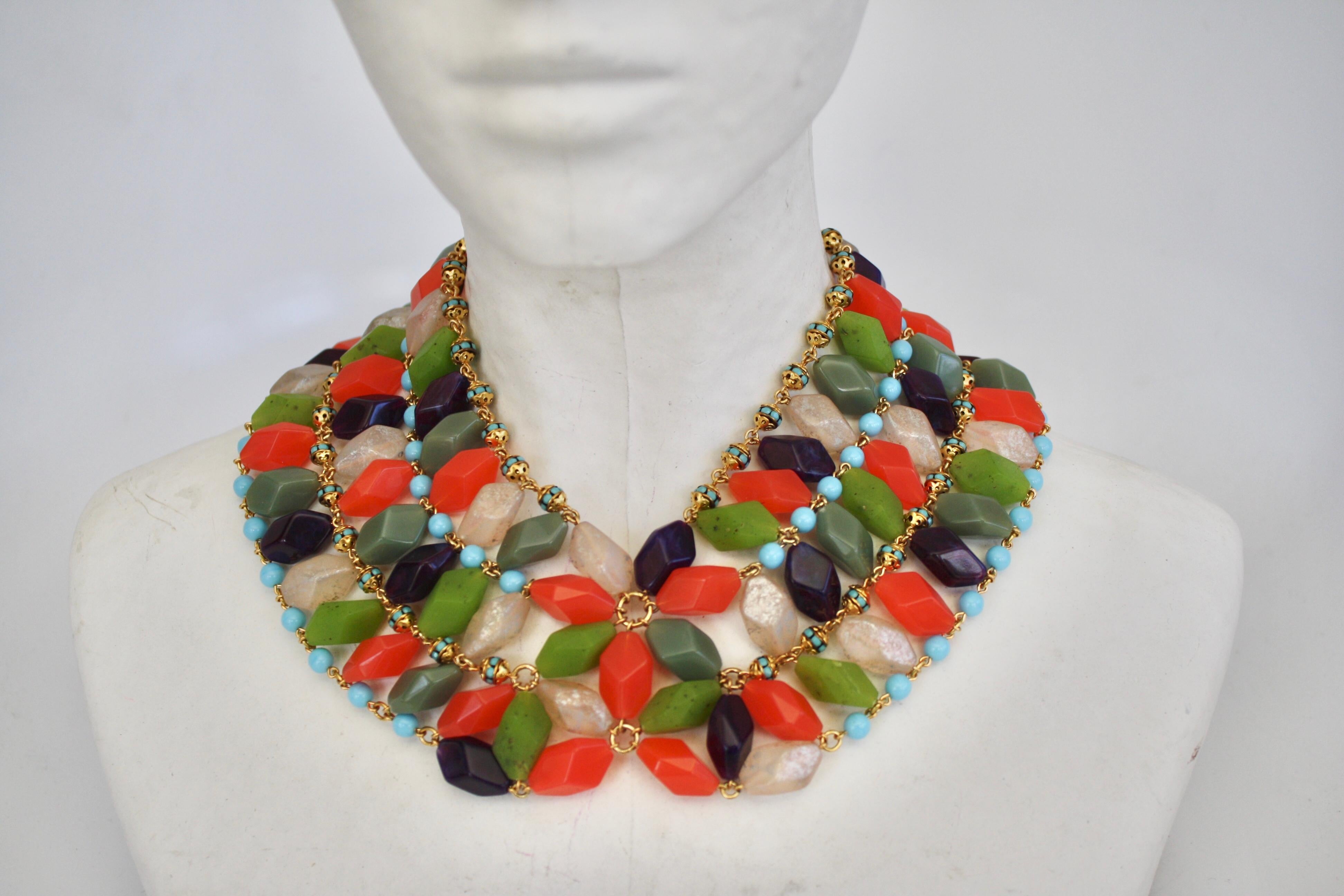 Francoise Montague Glass Cabochon Necklace In New Condition In Virginia Beach, VA