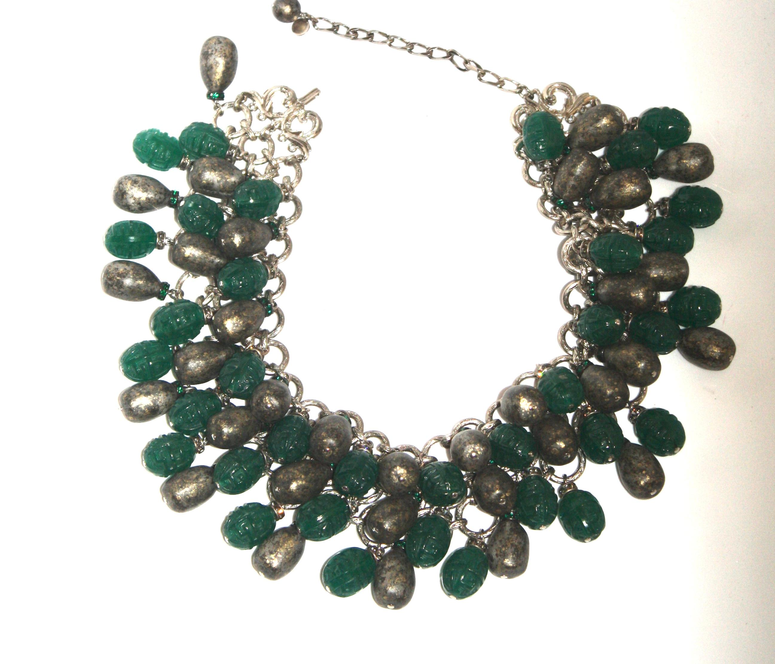Collar Francoise Montague con Cabujones de Cristal y Rodio en Nuevo estado para la venta en Virginia Beach, VA