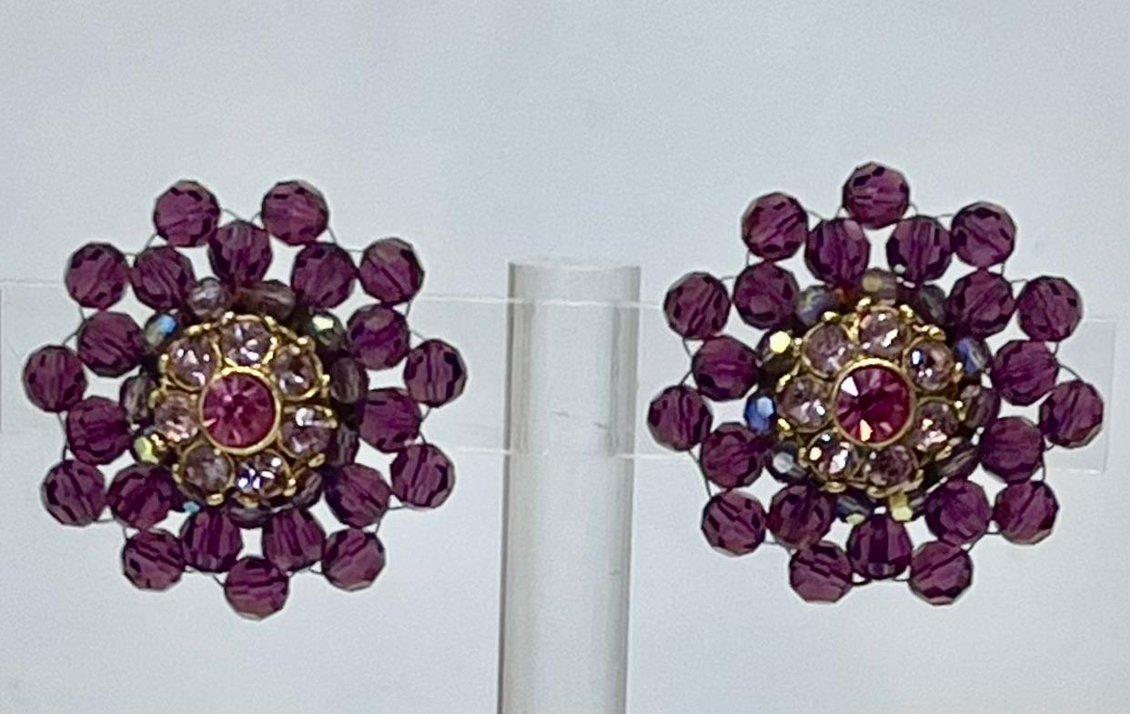 Francoise Montague Purple, Pink and Black Unique Fringe Necklace For Sale 1