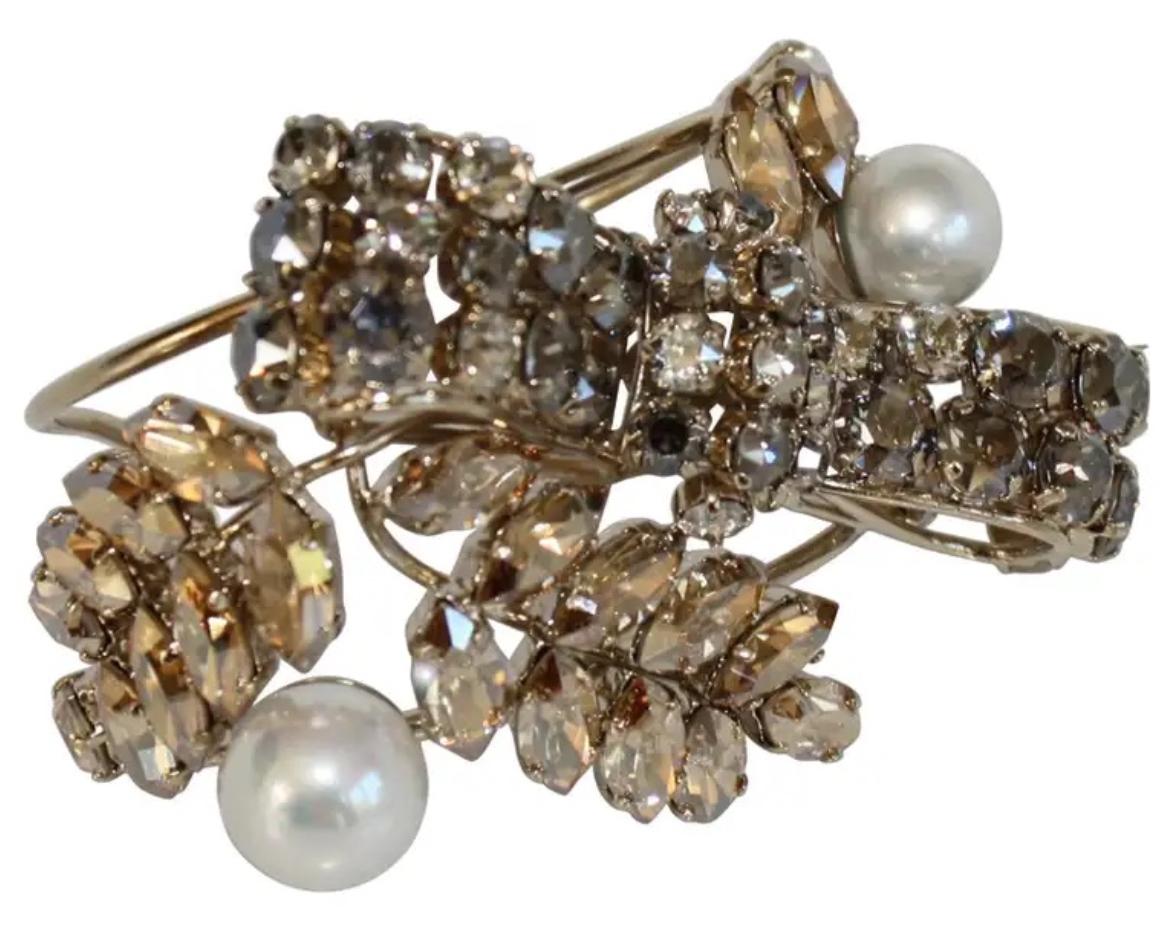 Francoise Montague gold and Crystal Lolita Earrings For Sale 5