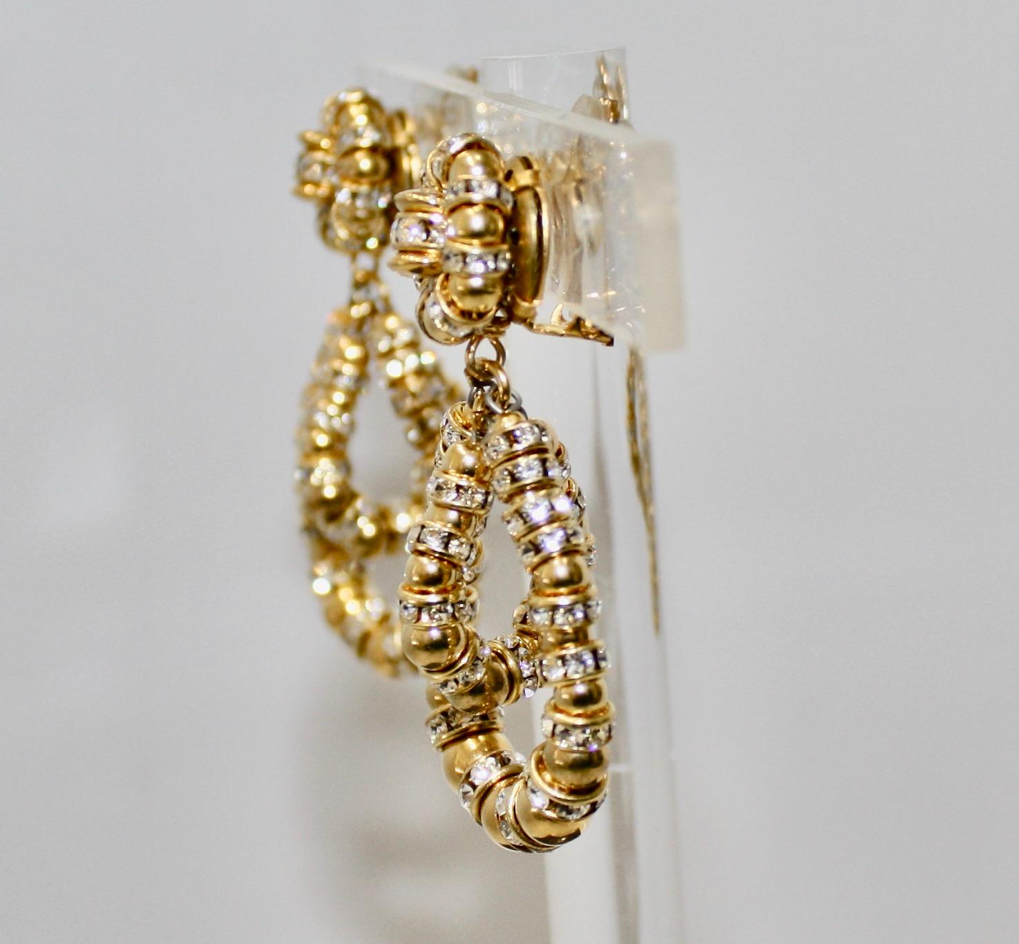 Francoise Montague gold and Crystal Lolita Earrings 3