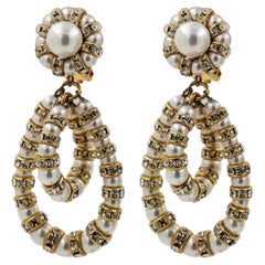 Francoise Montague gold and Crystal Lolita Earrings