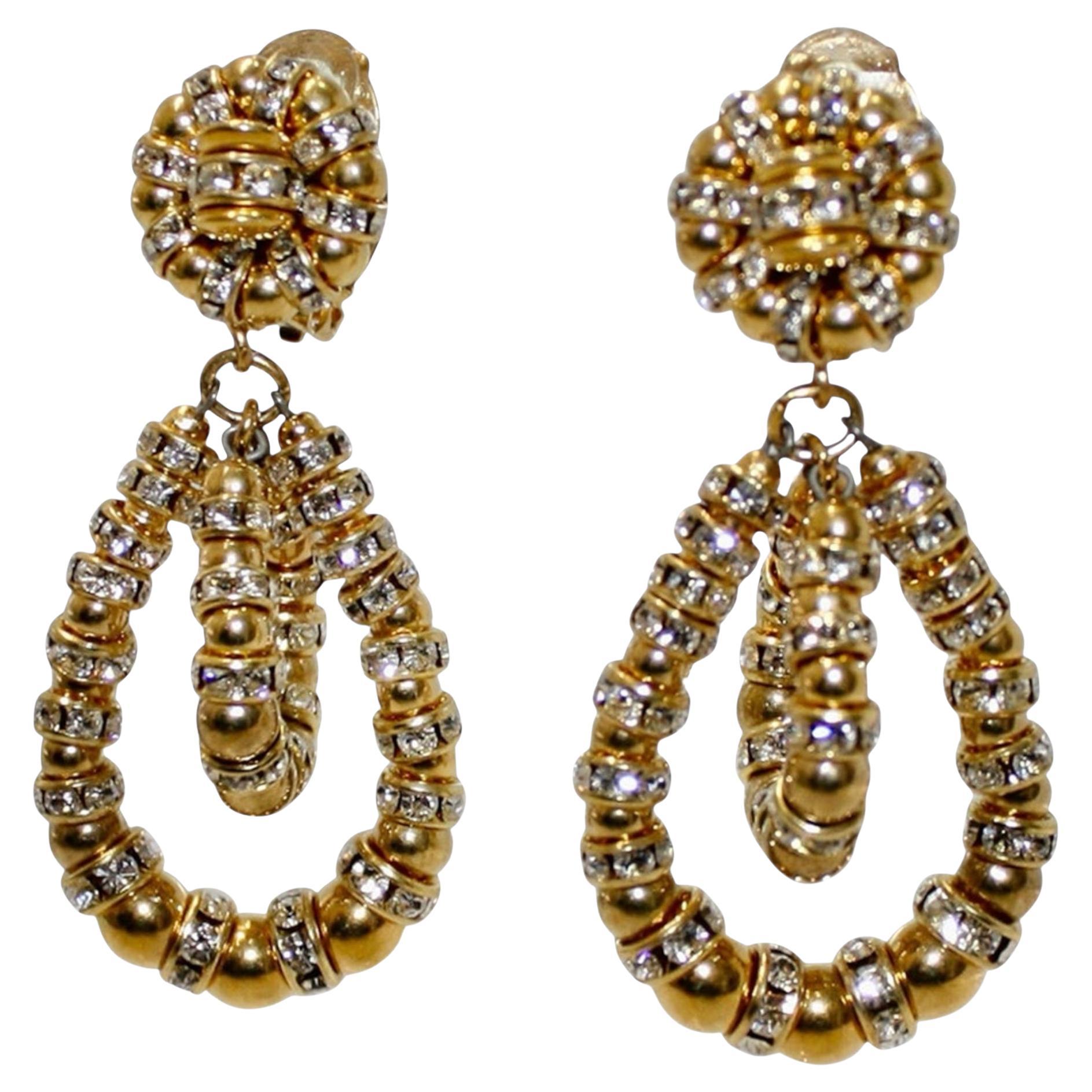 Francoise Montague Lolita-Ohrringe aus Gold und Kristall