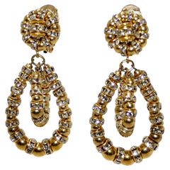 Francoise Montague gold and Crystal Lolita Earrings