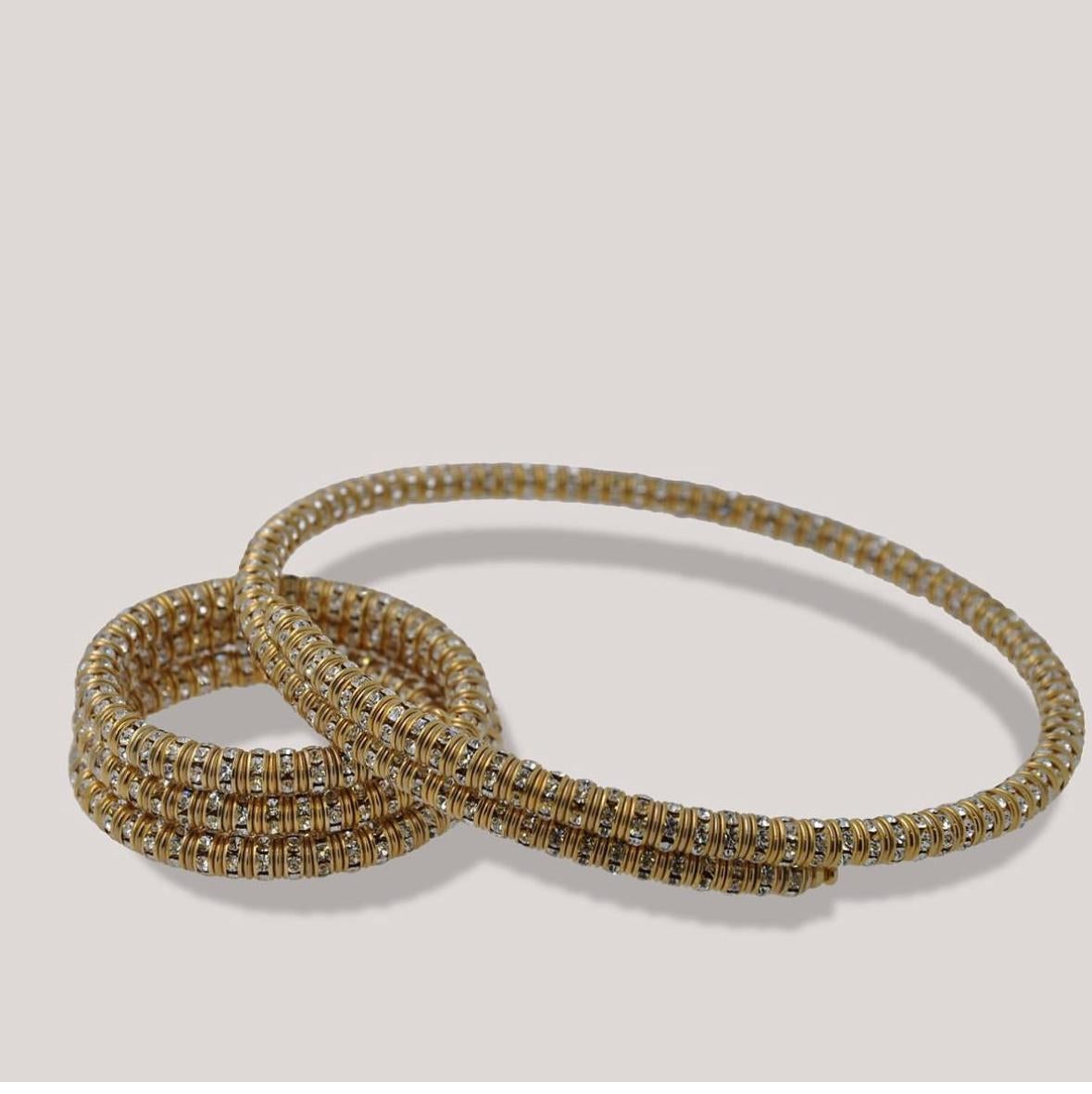Francoise Montague Mabrouk Wickelhalskette aus Gold und Kristall im Angebot 2