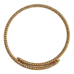 Francoise Montague Gold and Crystal Mabrouk Wraparound Necklace