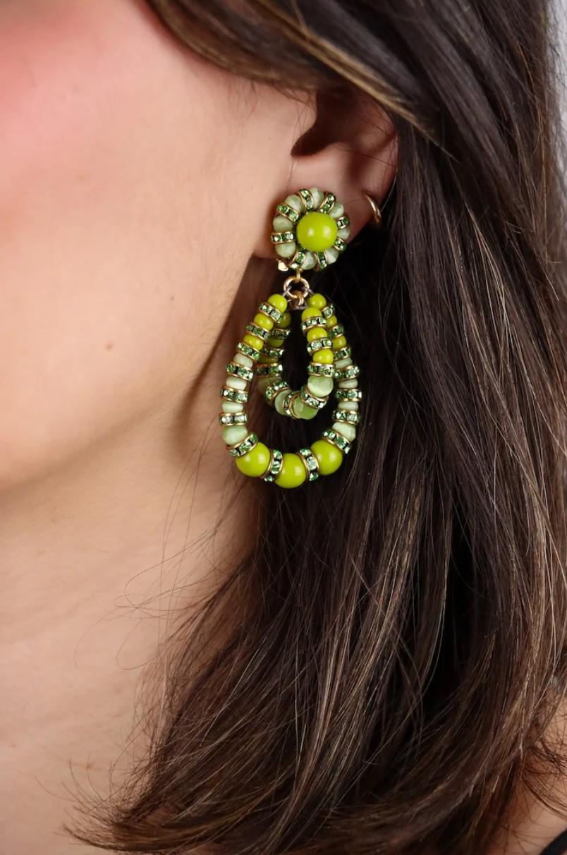 Pendientes Lolita Francoise Montague de oro y peridoto verde Moderno en venta