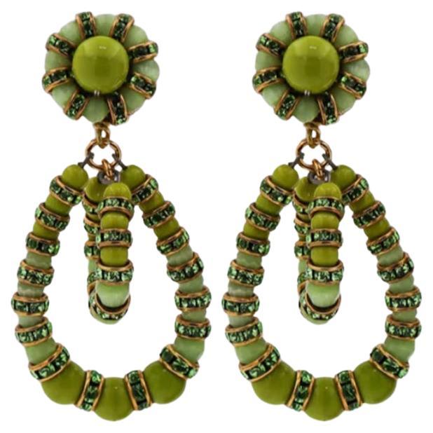 Pendientes Lolita Francoise Montague de oro y peridoto verde en venta