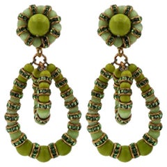 Pendientes Lolita Francoise Montague de oro y peridoto verde