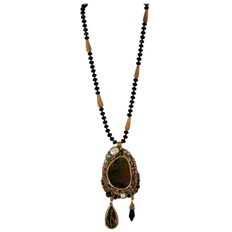 Francoise Montague Gold & Black Elke Necklace For Sale 6