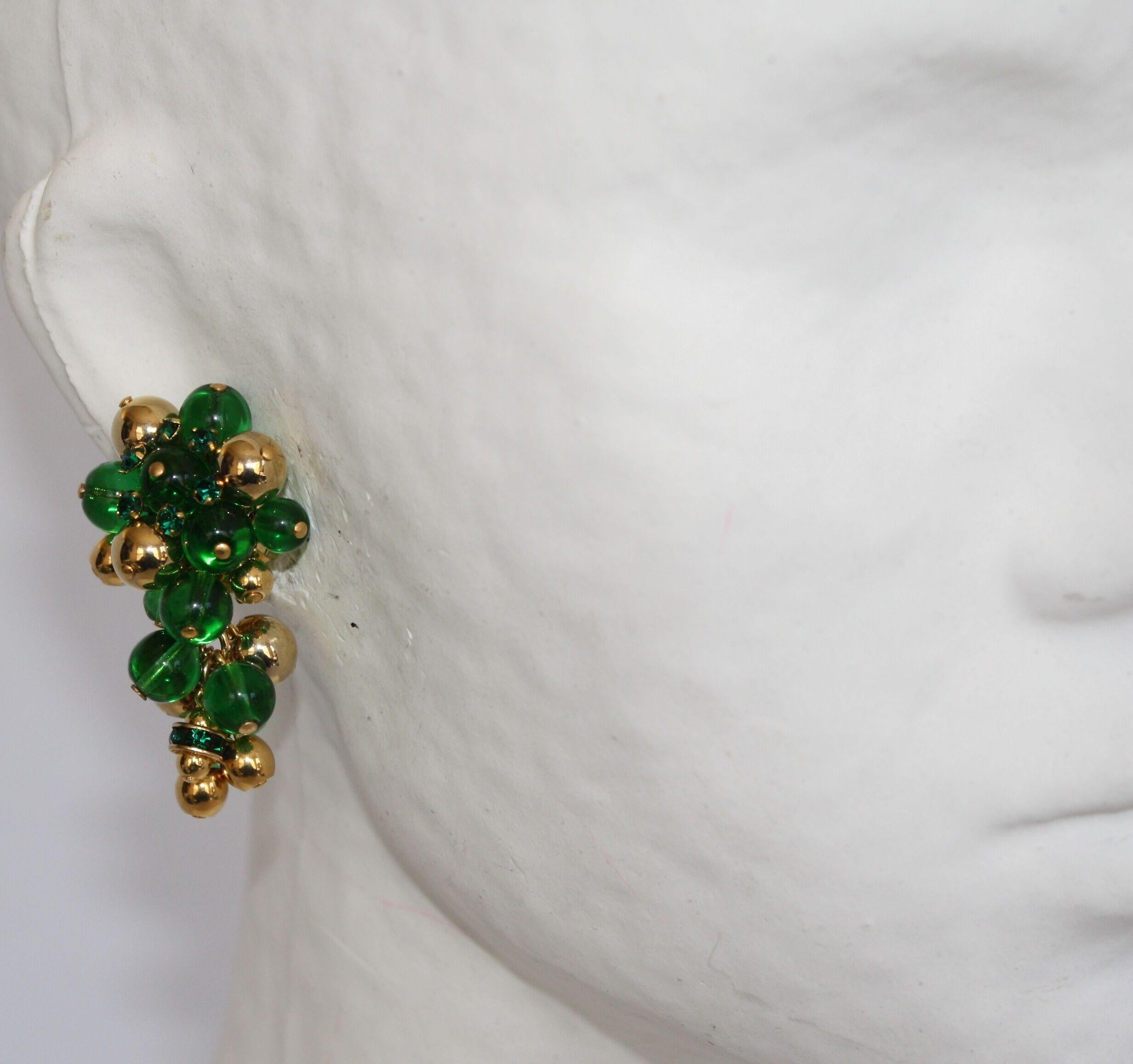 Women's Francoise Montague Green and Gold Grape Inspired Clips