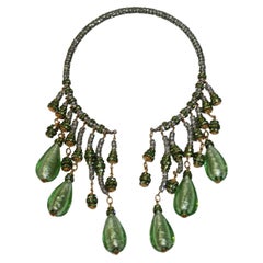 Choker en verre de Murano vert Francoise Montague