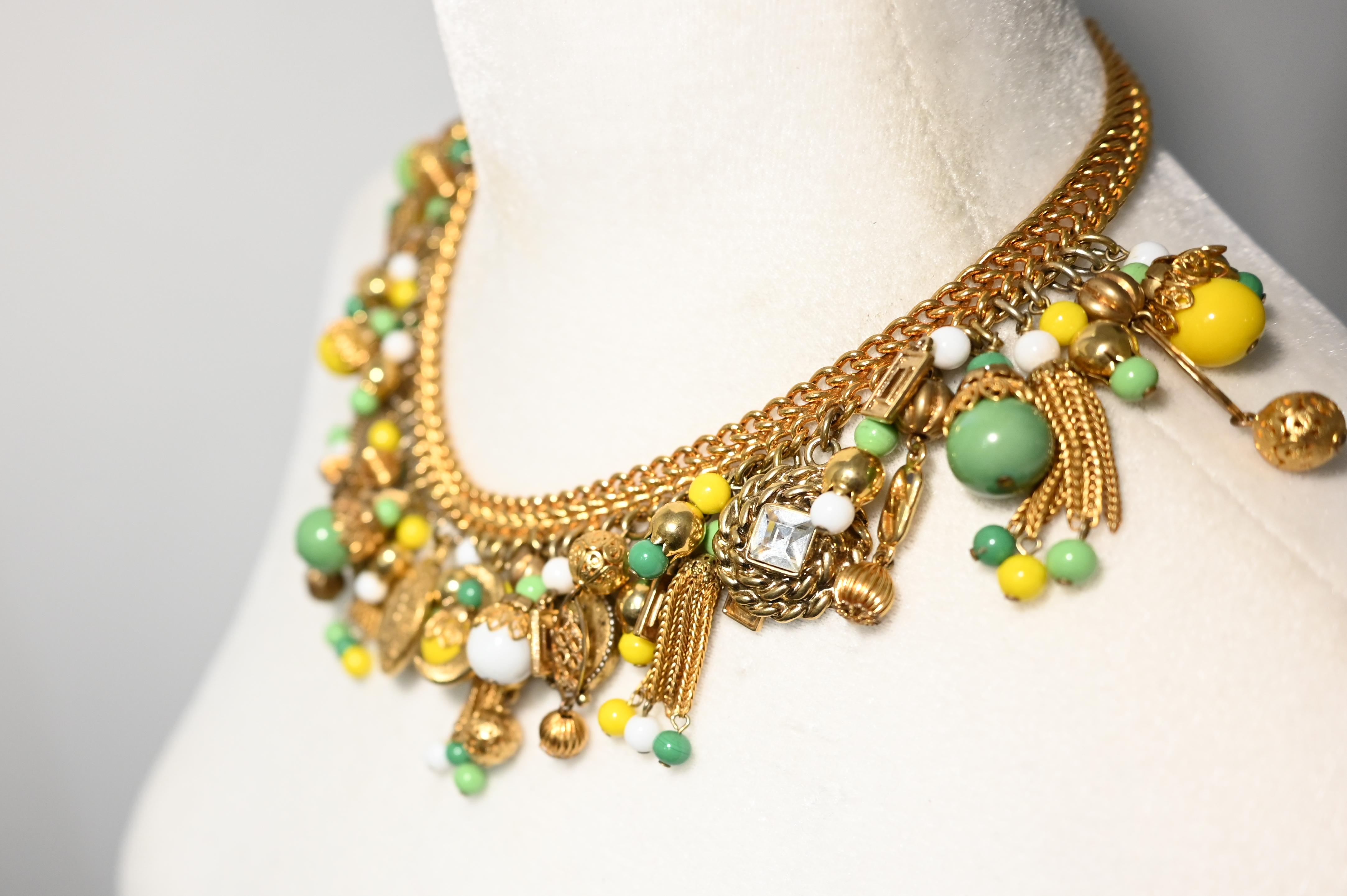 Women's Francoise Montague Green & Yellow Pontresina Necklace For Sale