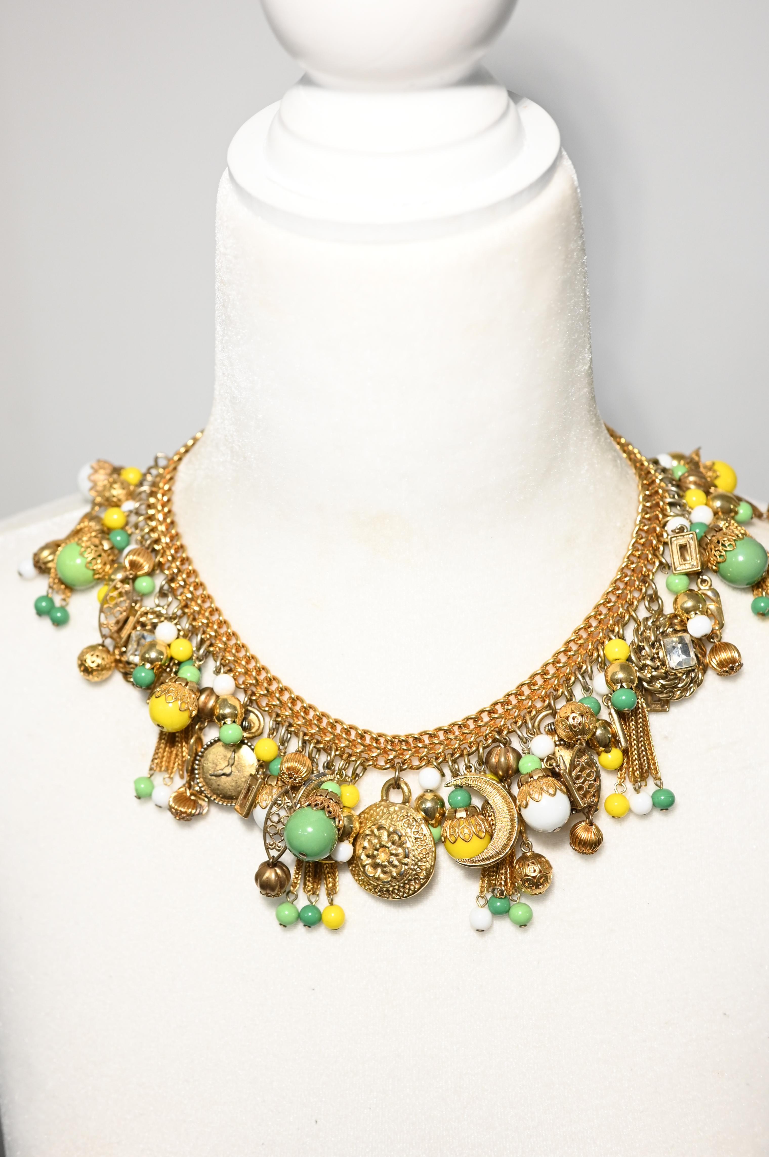 Collier Pontresina vert et jaune Francoise Montague en vente 2