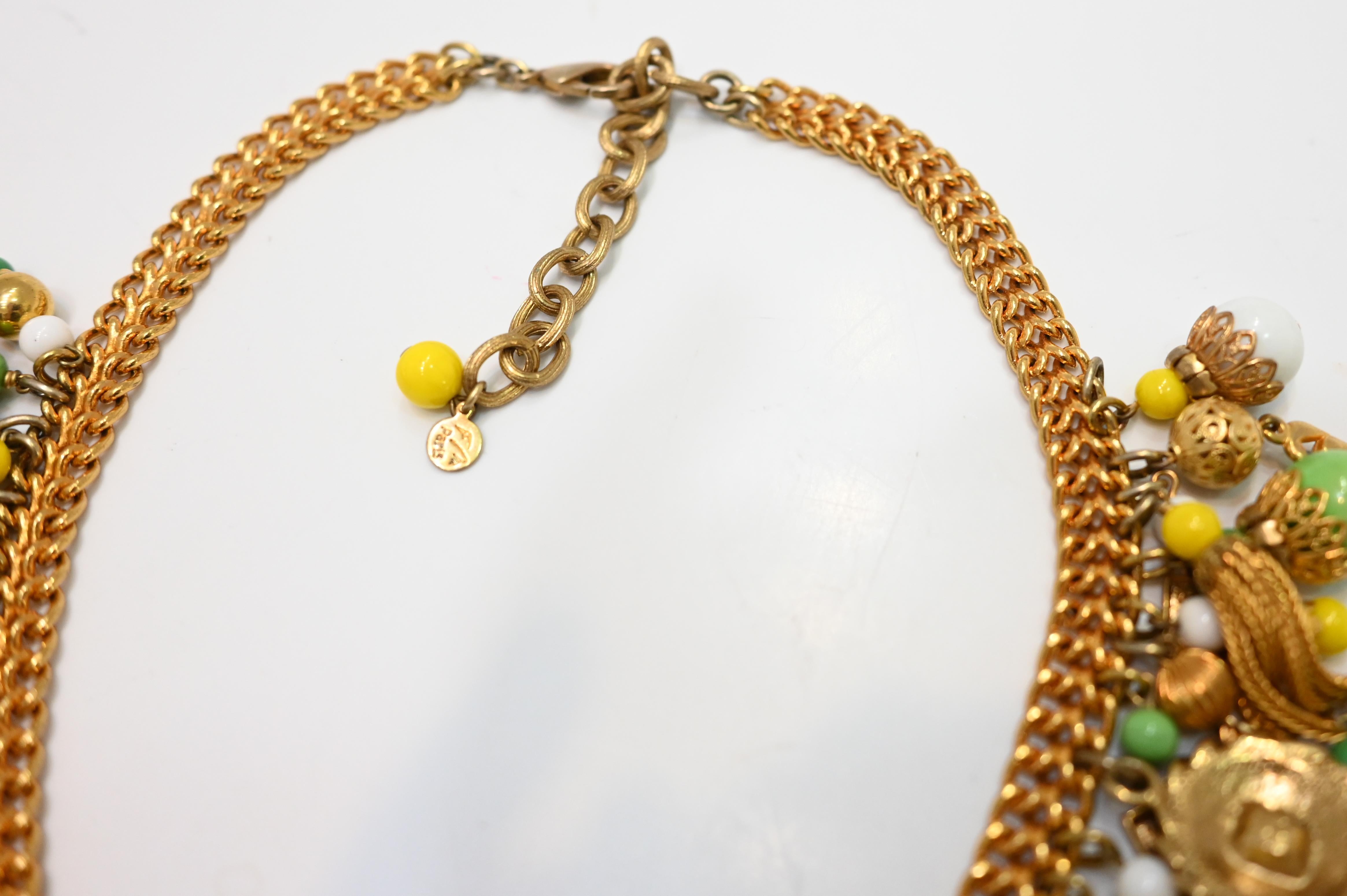 Collier Pontresina vert et jaune Francoise Montague en vente 3