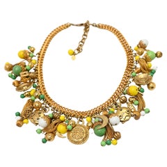 Halskette Pontresina von Francoise Montague in Grün und Gelb