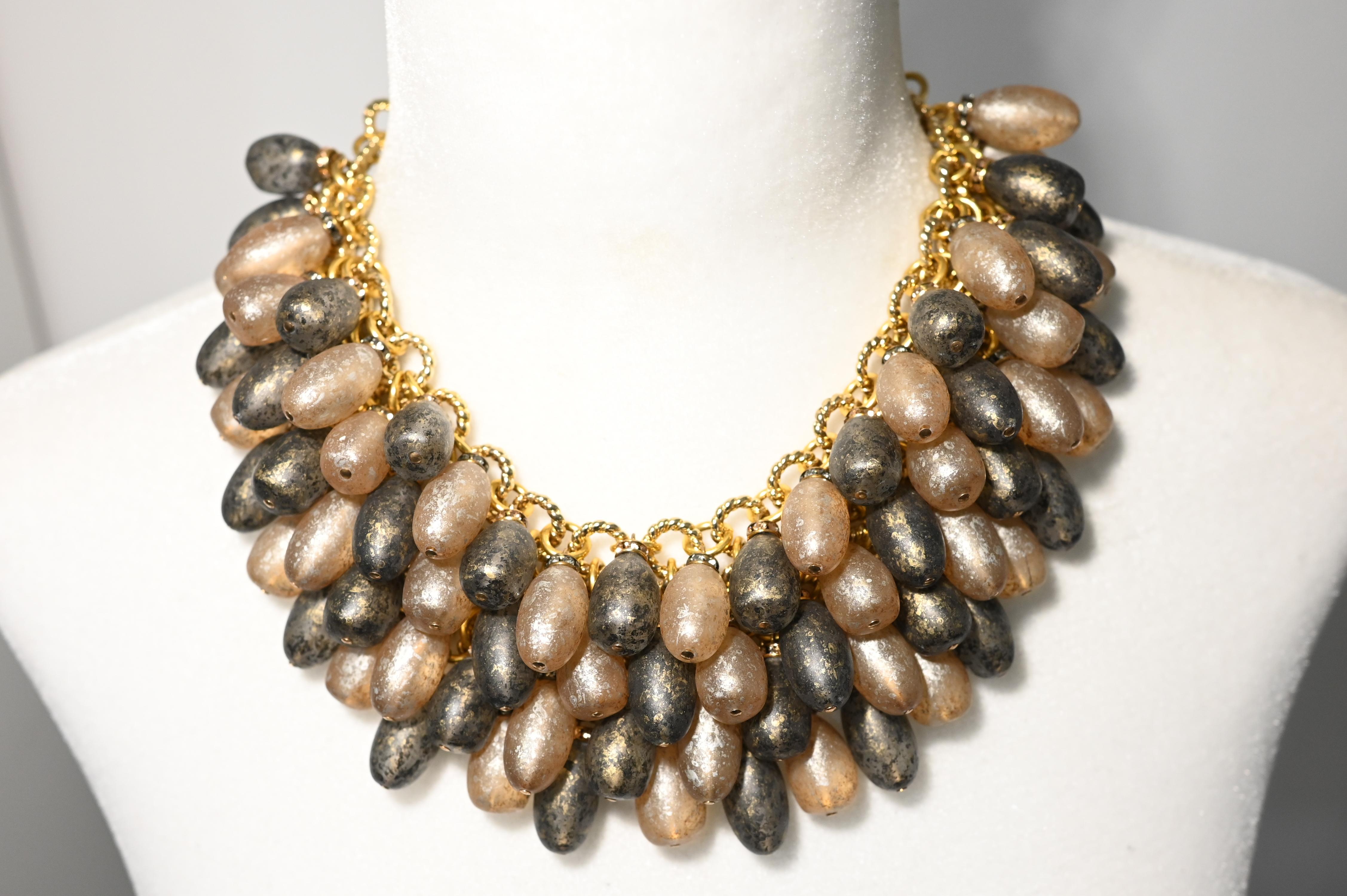 Women's Francoise Montague Grey and Gold Madrilene Necklace For Sale