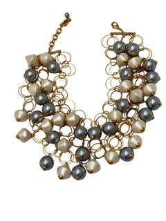 Francoise Montague Grey and White Spun Cotton Choker