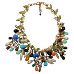 Francoise Montague Handmade Glass Cabochon Choker Necklace, France