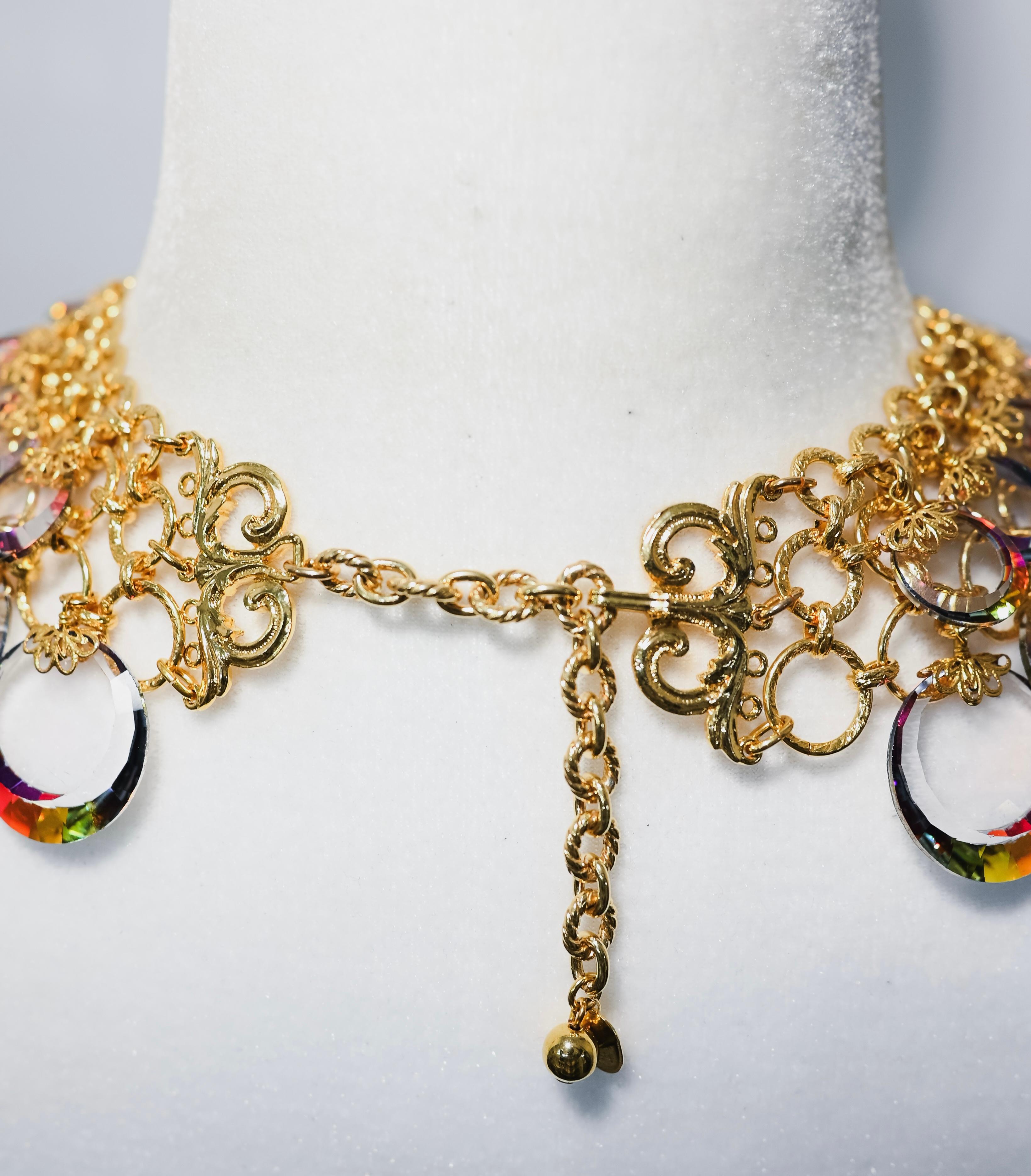 Francoise Montague Iridescent Crillon Necklace In New Condition For Sale In Virginia Beach, VA