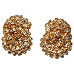 Used Francoise Montague large Knott Clip Earrings 