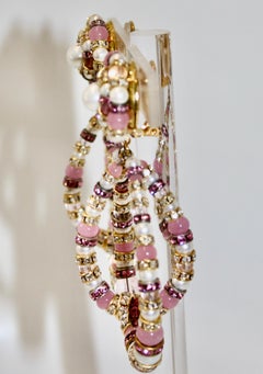 Françoise Montague Large Lolita Clip Earrings in Pink and Pearls