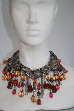 Francoise Montague LImited Series Swarovski Crystal and Vintage Bead Necklace