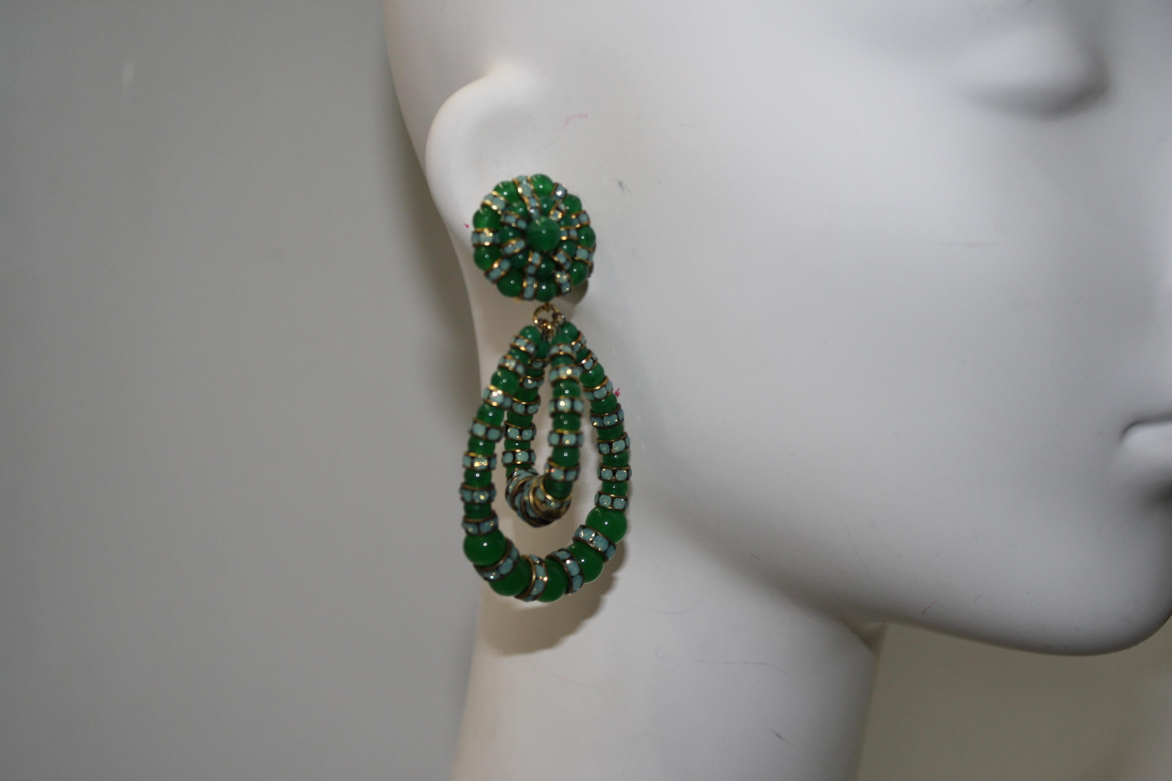 Women's or Men's Francoise Montague Lolita 2Tone Green Earrings