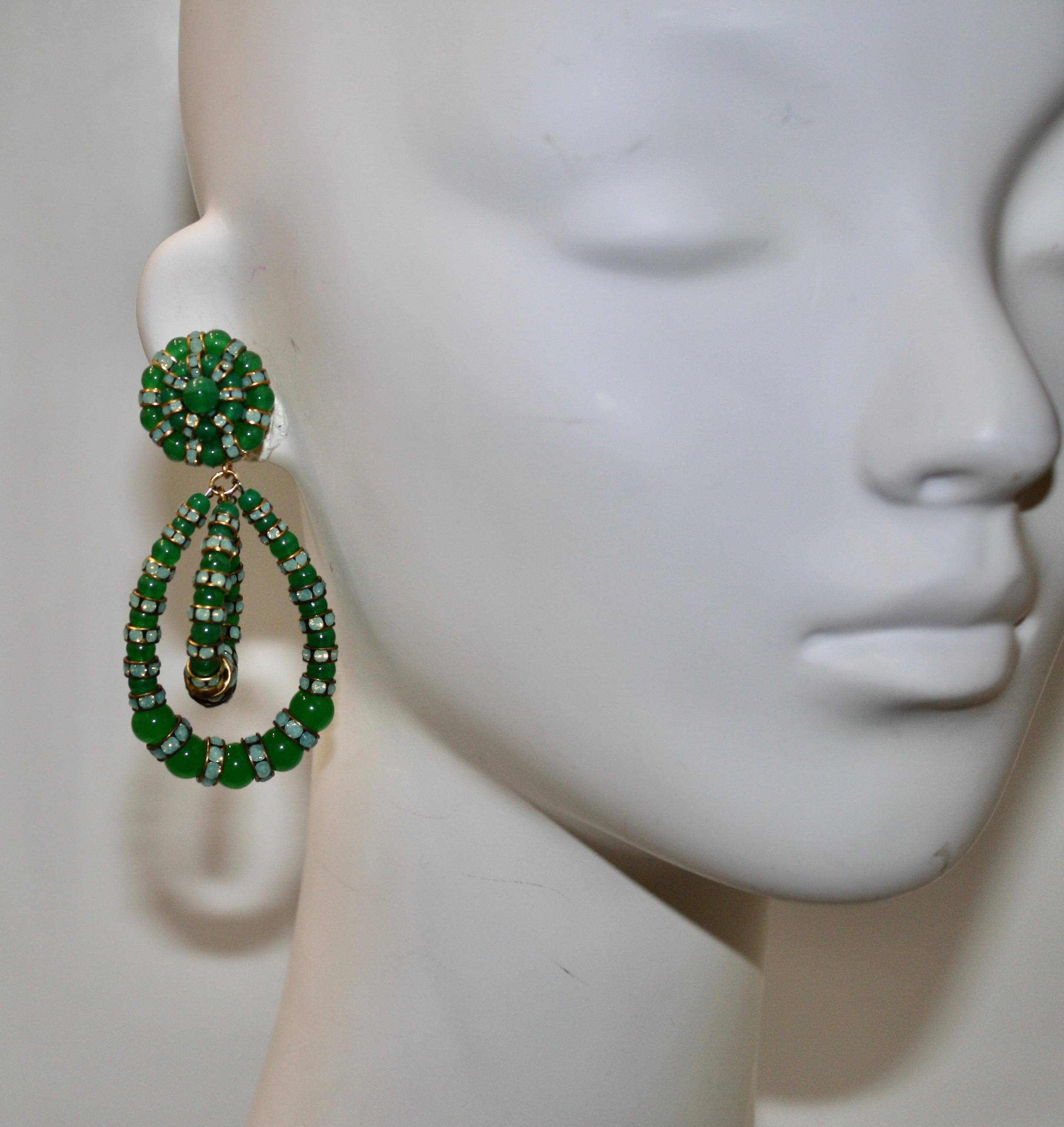 Francoise Montague Lolita 2Tone Green Earrings 1