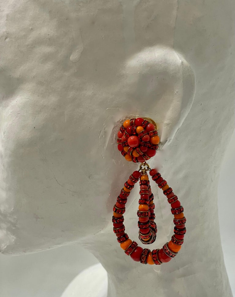 Françoise Montague Lolita Earrings in Orange In New Condition For Sale In Virginia Beach, VA