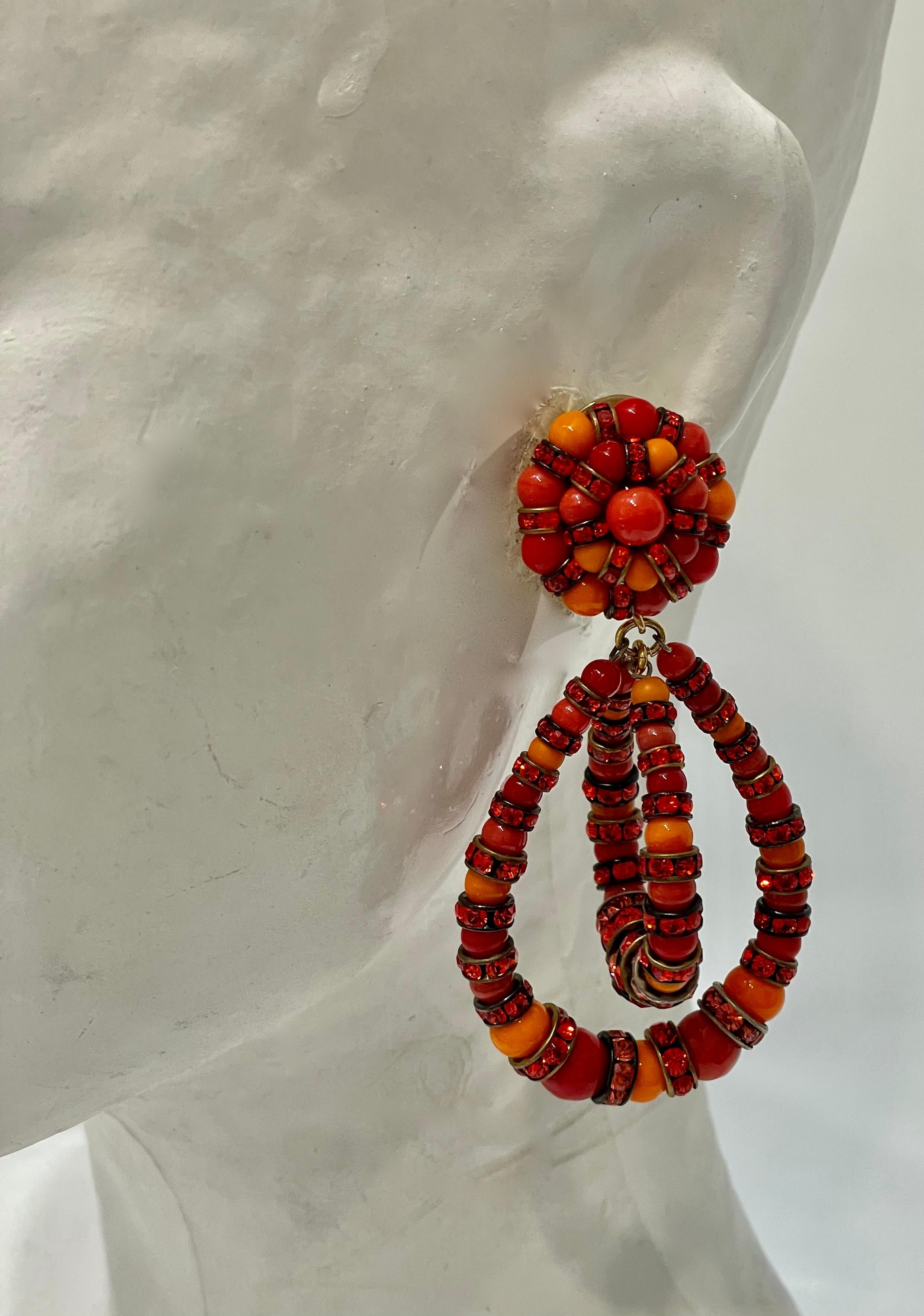 Françoise Montague Lolita Earrings in Orange In New Condition In Virginia Beach, VA