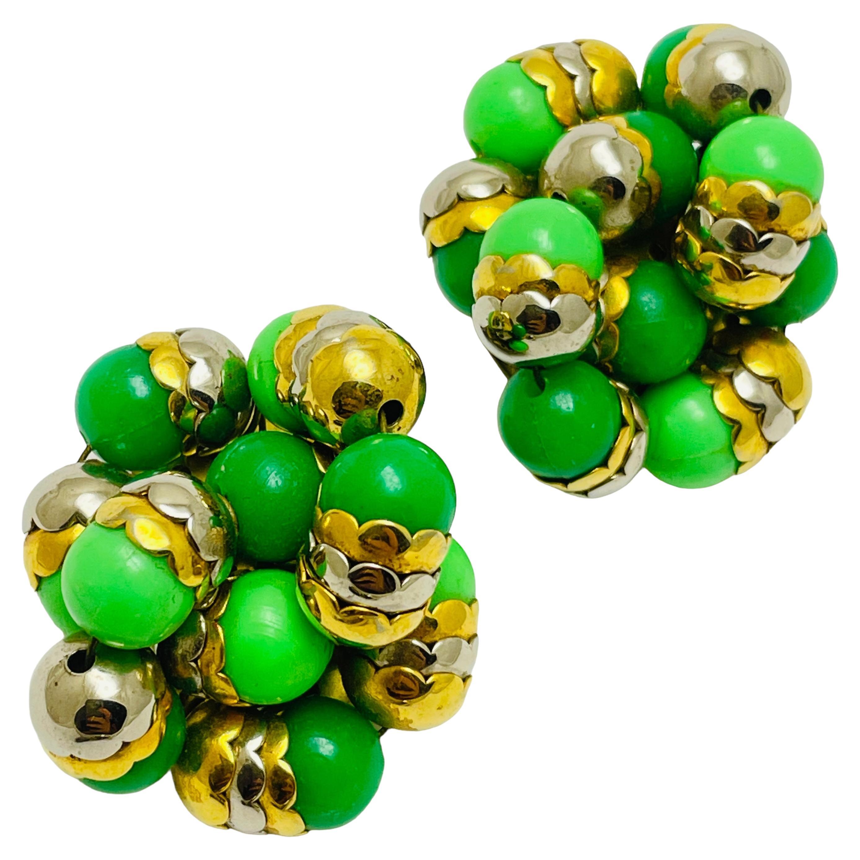 FRANCOISE MONTAGUE entworfen in Frankreich Gold-Silber-Glas-Designer-Ohrclips