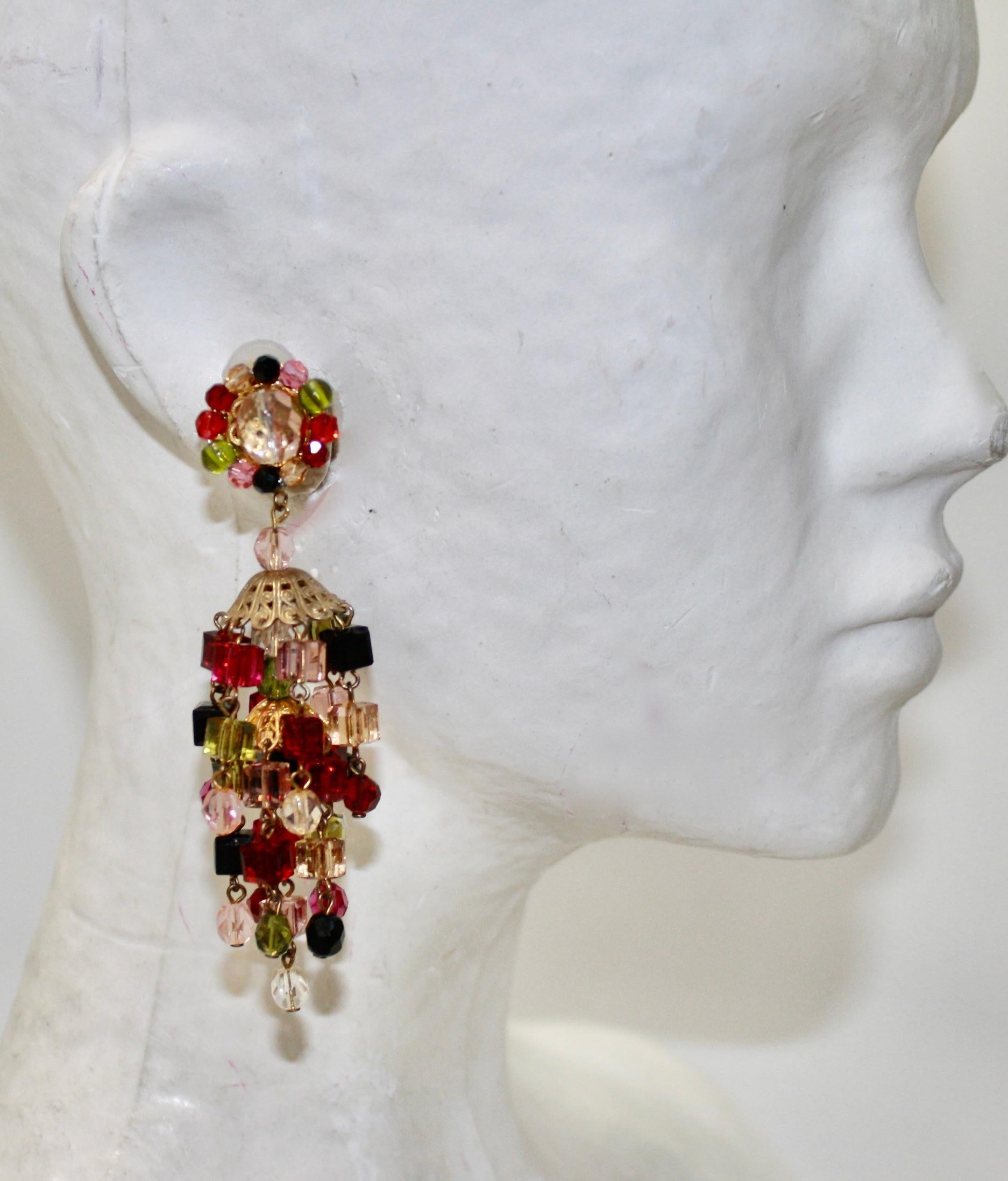 Women's Francoise Montague Multi-Color Cube Clip Earrings For Sale