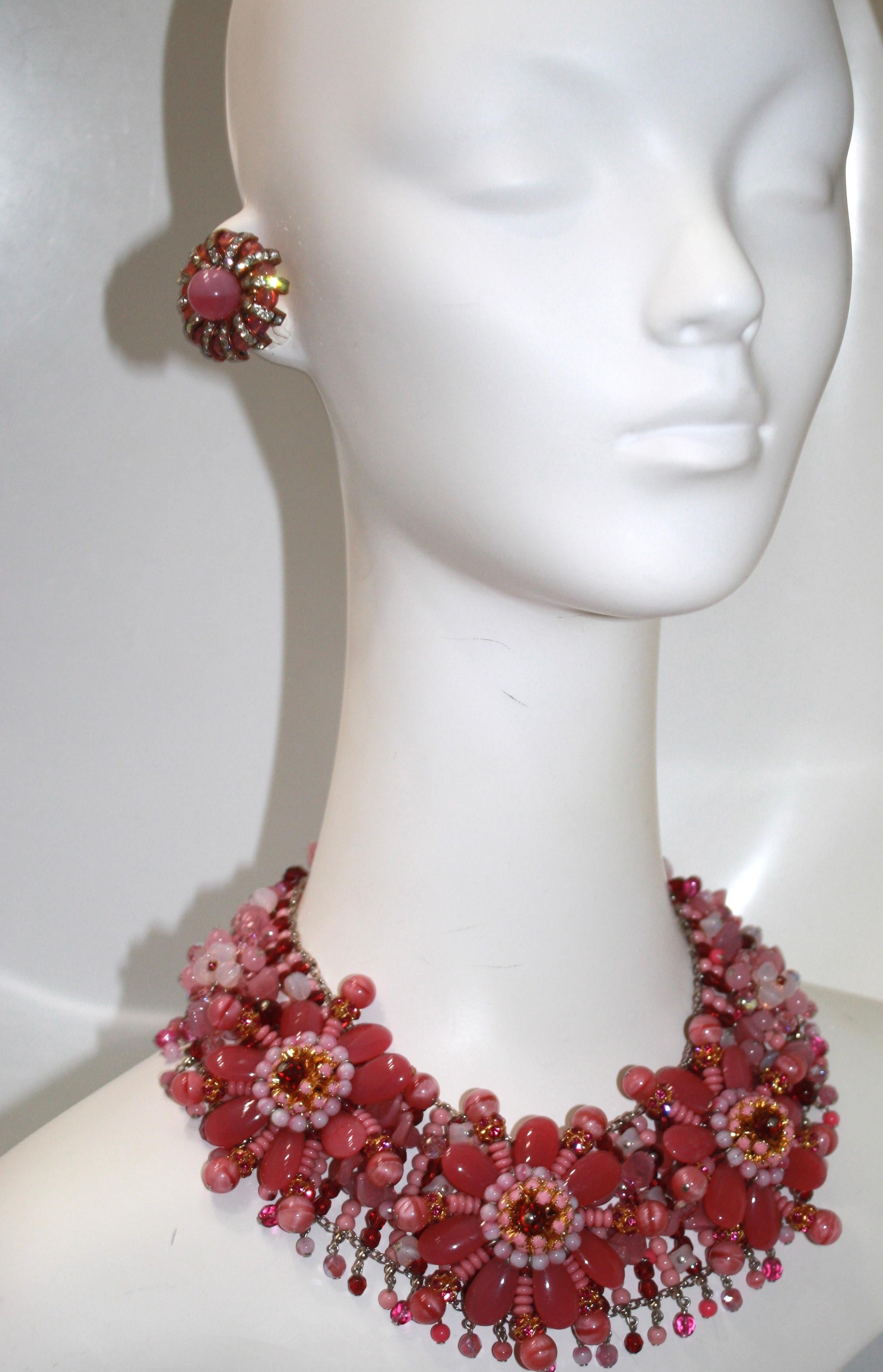 Women's Francoise Montague one of a kind Pink Flower Choker